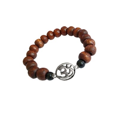 Mahadev Shiva Om Pine Wood Bracelet By Menjewell